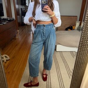 Free People Light Blue Cropped Jeans